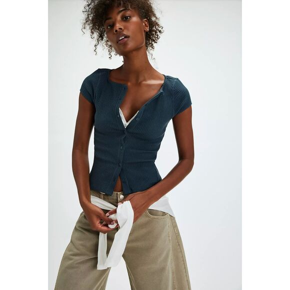 Free People Most Wanted Cardi in Stormy Sea NWOT - Picture 2 of 9